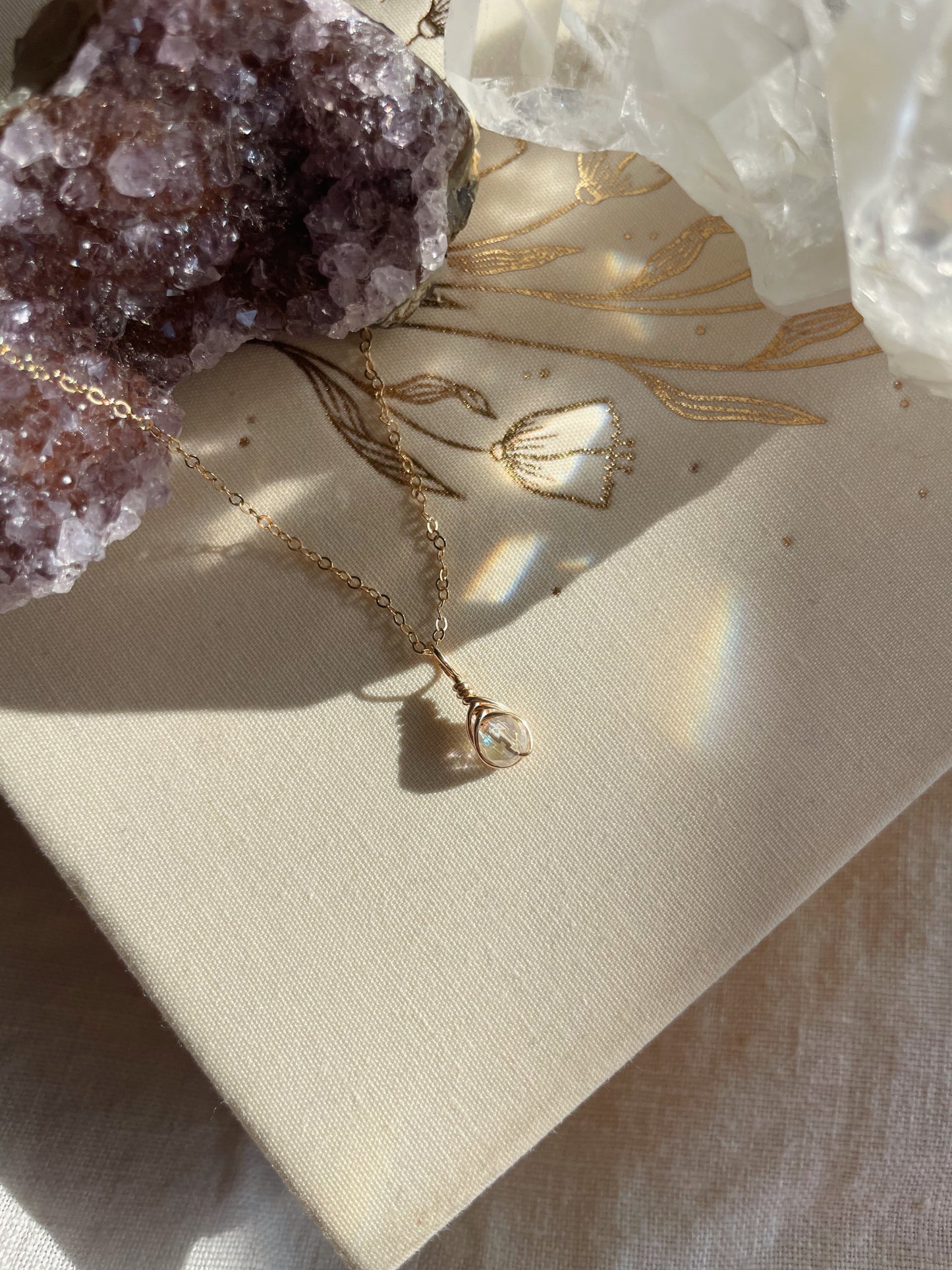 Birthstone Kotsubu Necklace | gold-filled