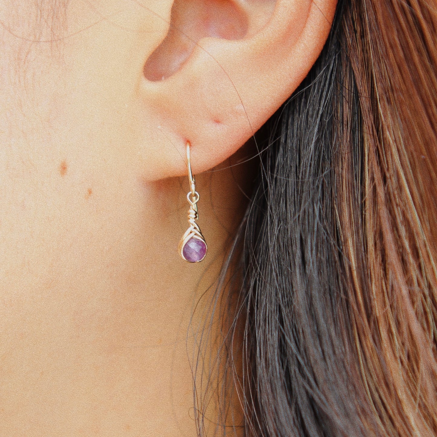 Birthstone Kotsubu Earrings | gold-filled