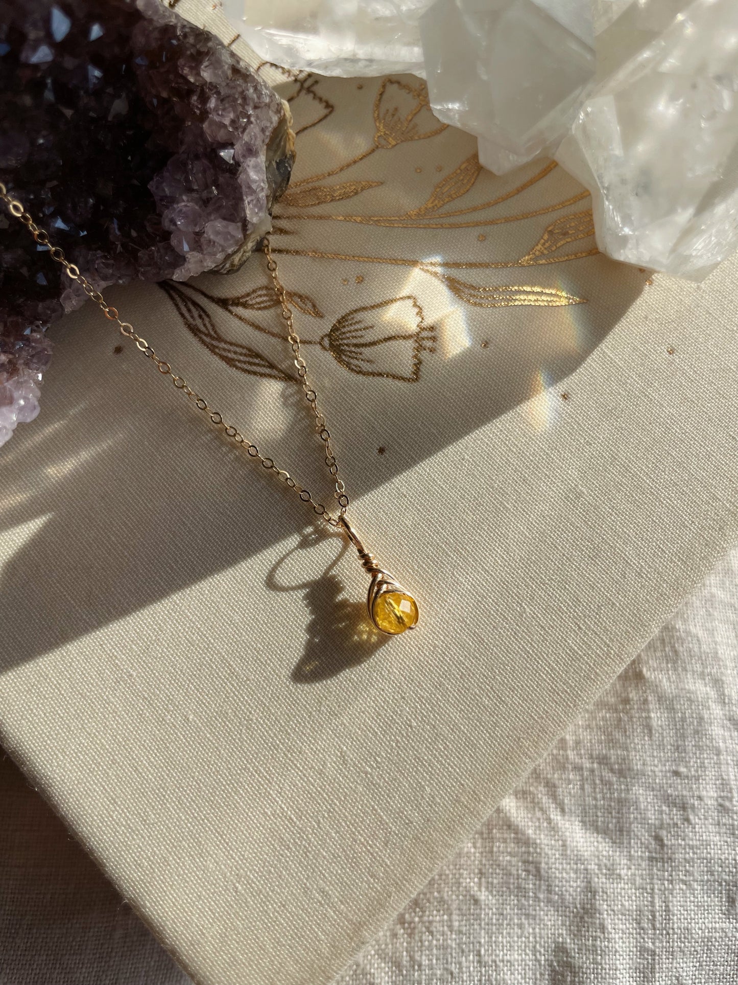 Birthstone Kotsubu Necklace | gold-filled
