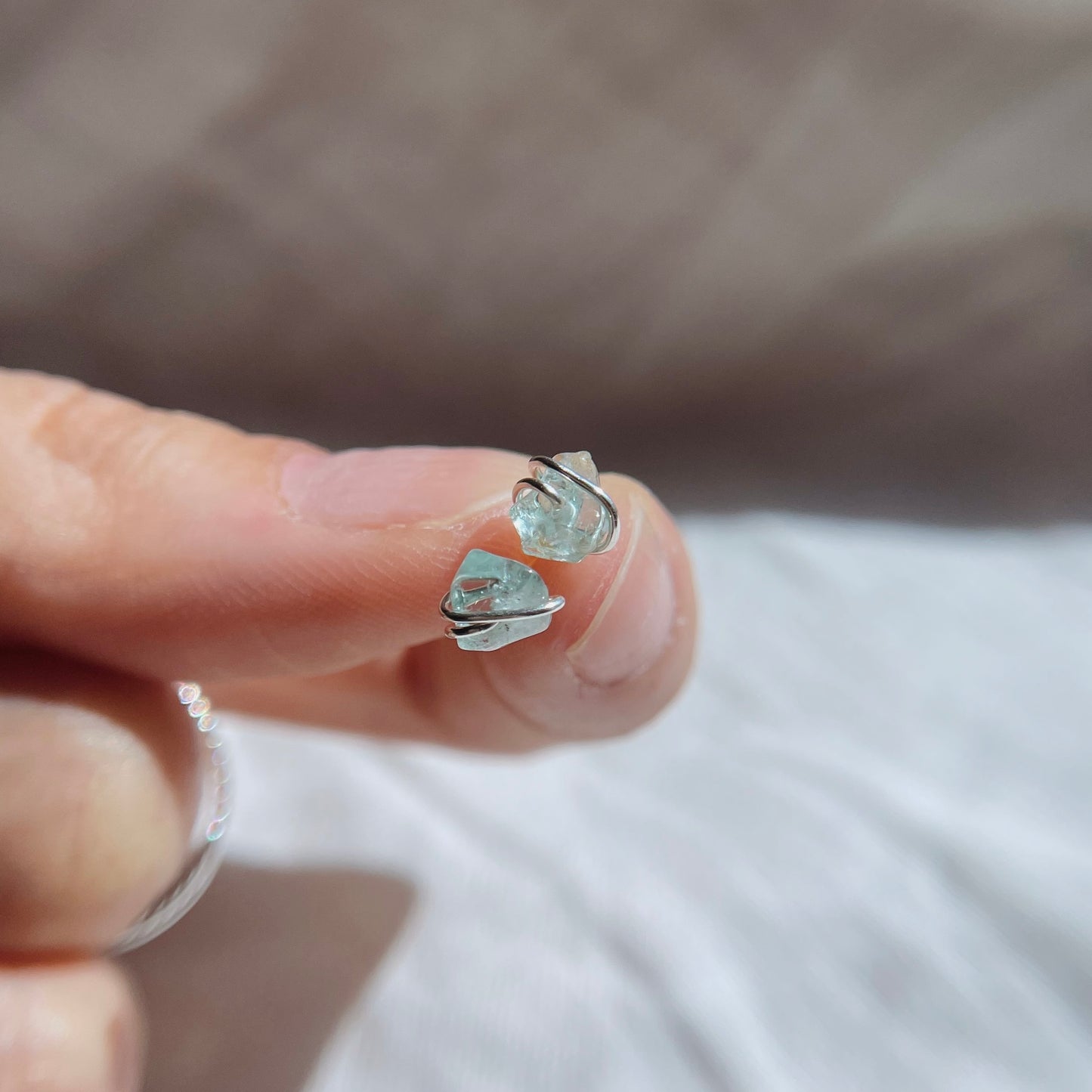 Aquamarine Studs | Silver