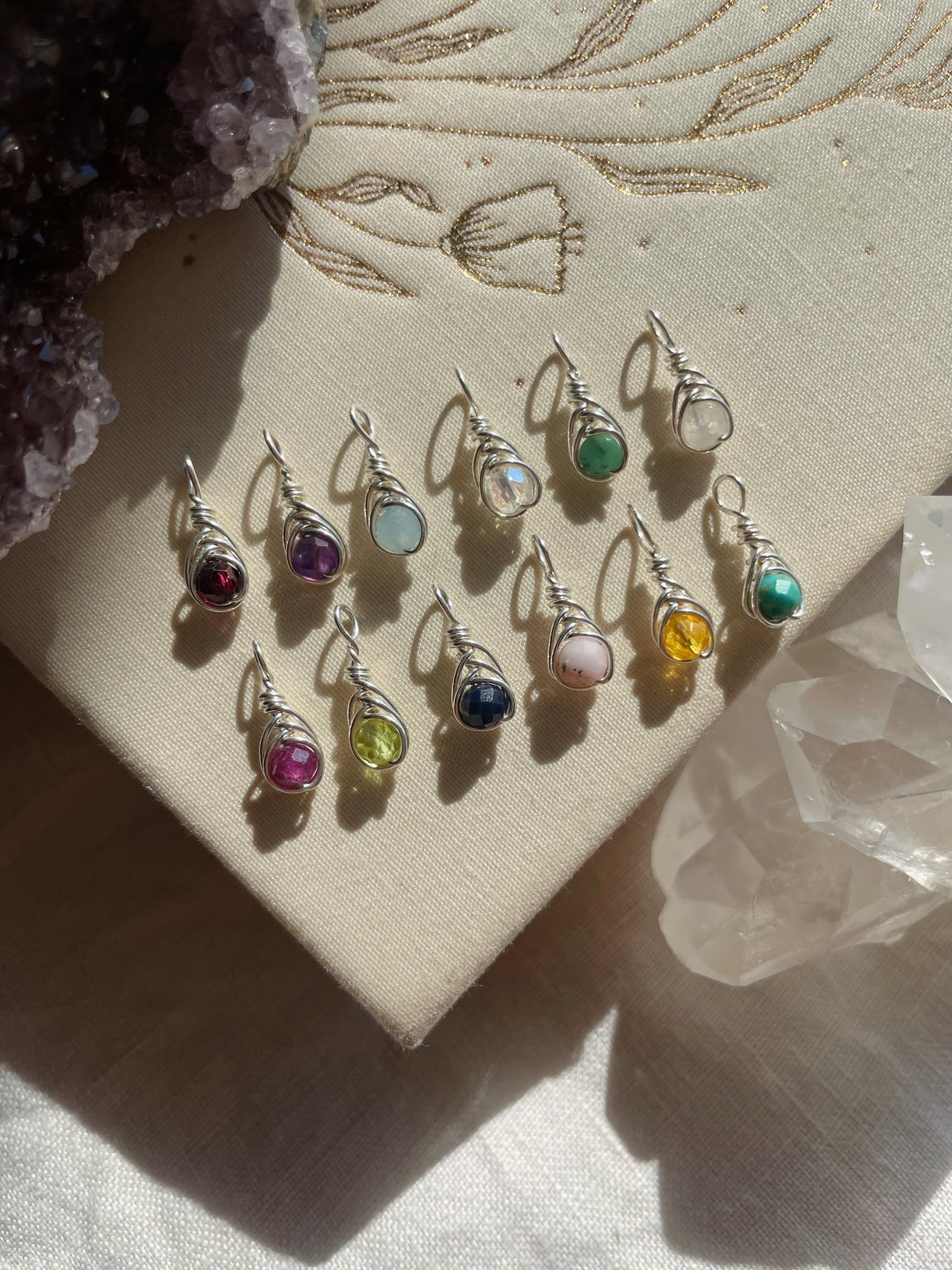 Birthstone Kotsubu Earrings | silver
