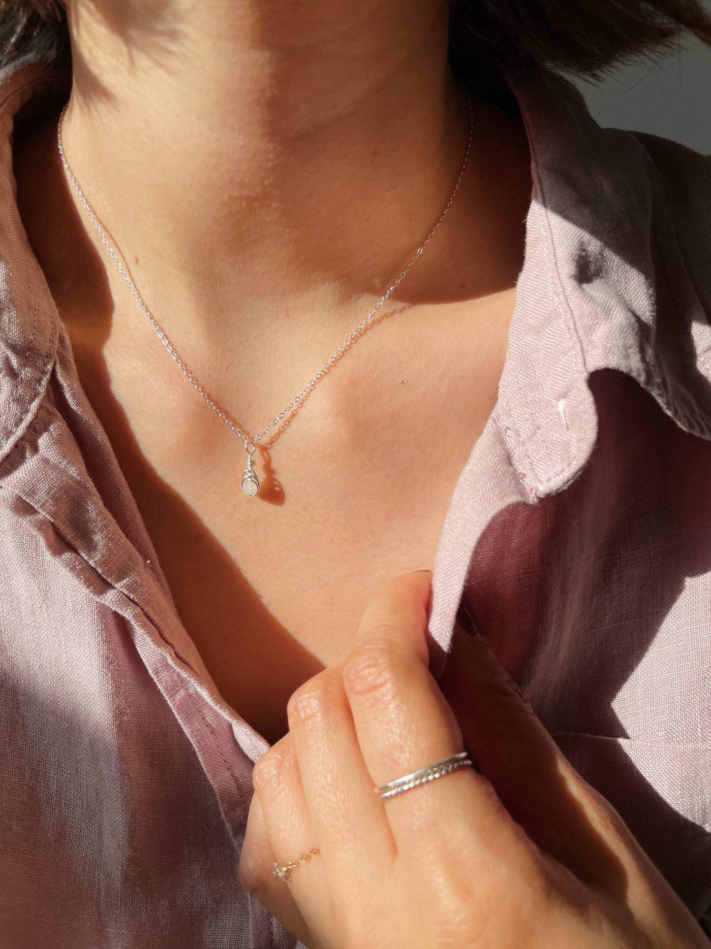 Birthstone Kotsubu Necklace | silver