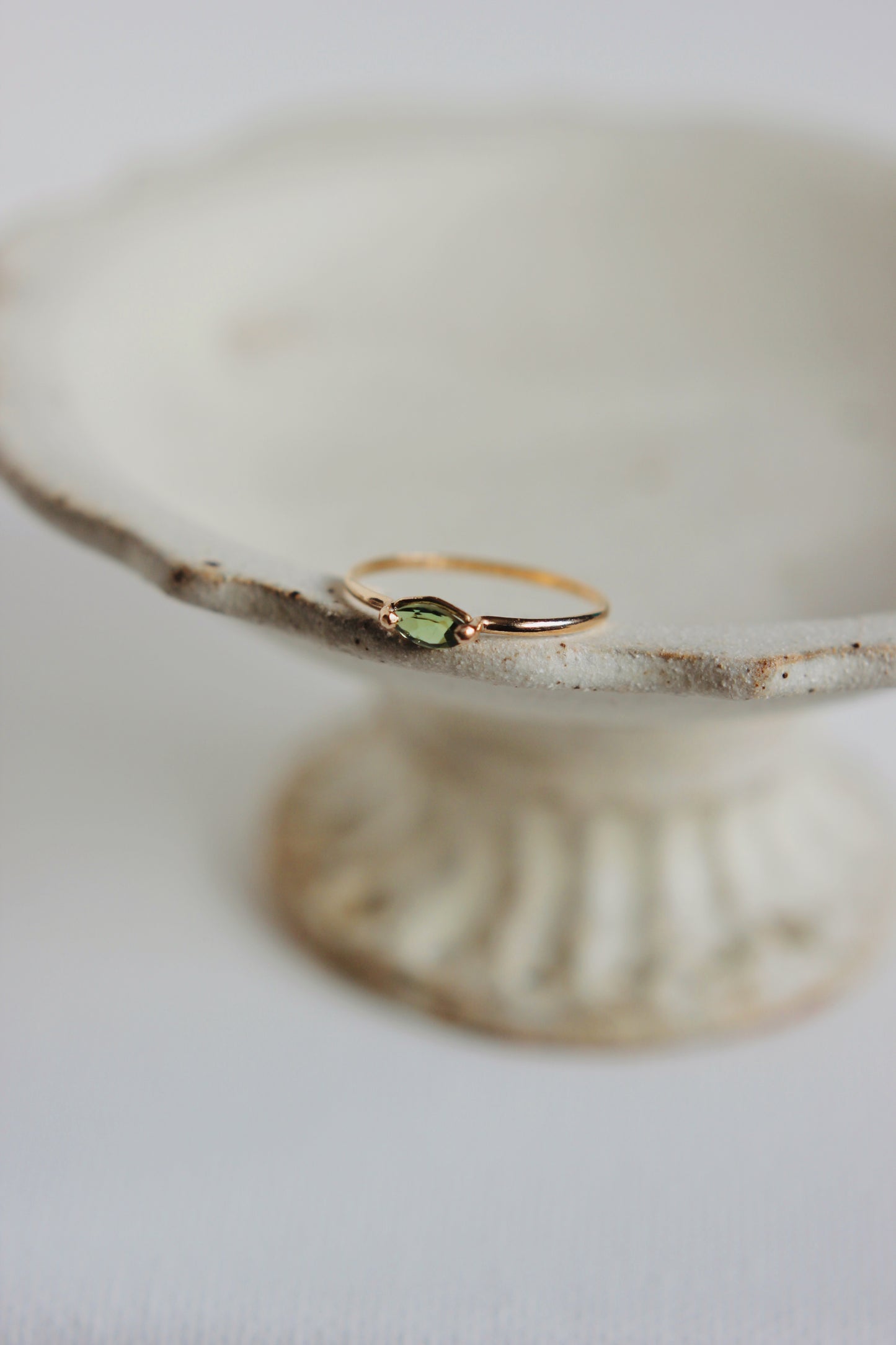 Green Tourmaline ring | gold-filled | size 7.25