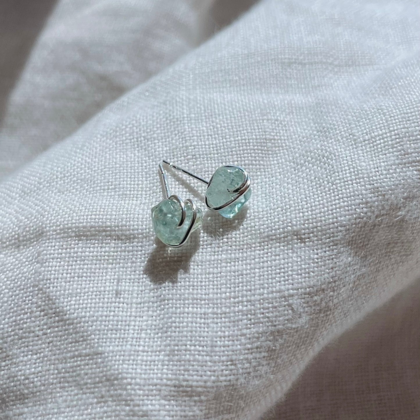 Aquamarine Studs | Silver