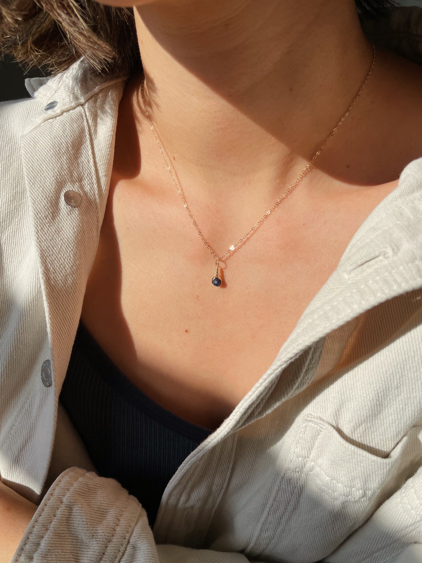 Birthstone Kotsubu Necklace | gold-filled
