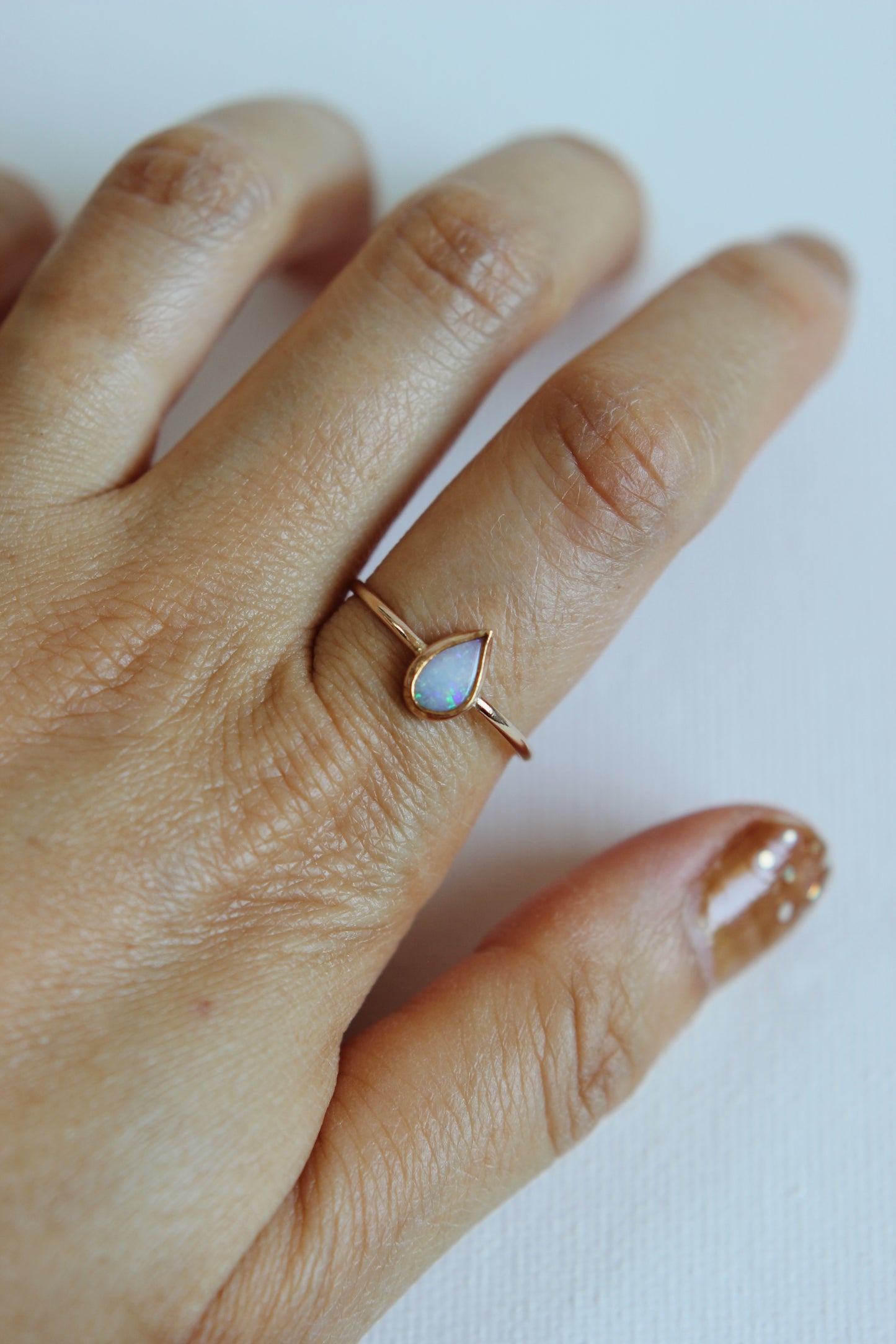 Lightning Ridge Opal Ring | gold-filled | size 9.5