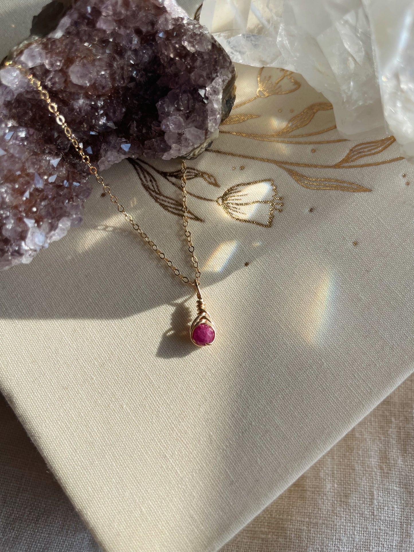 Birthstone Kotsubu Necklace | gold-filled