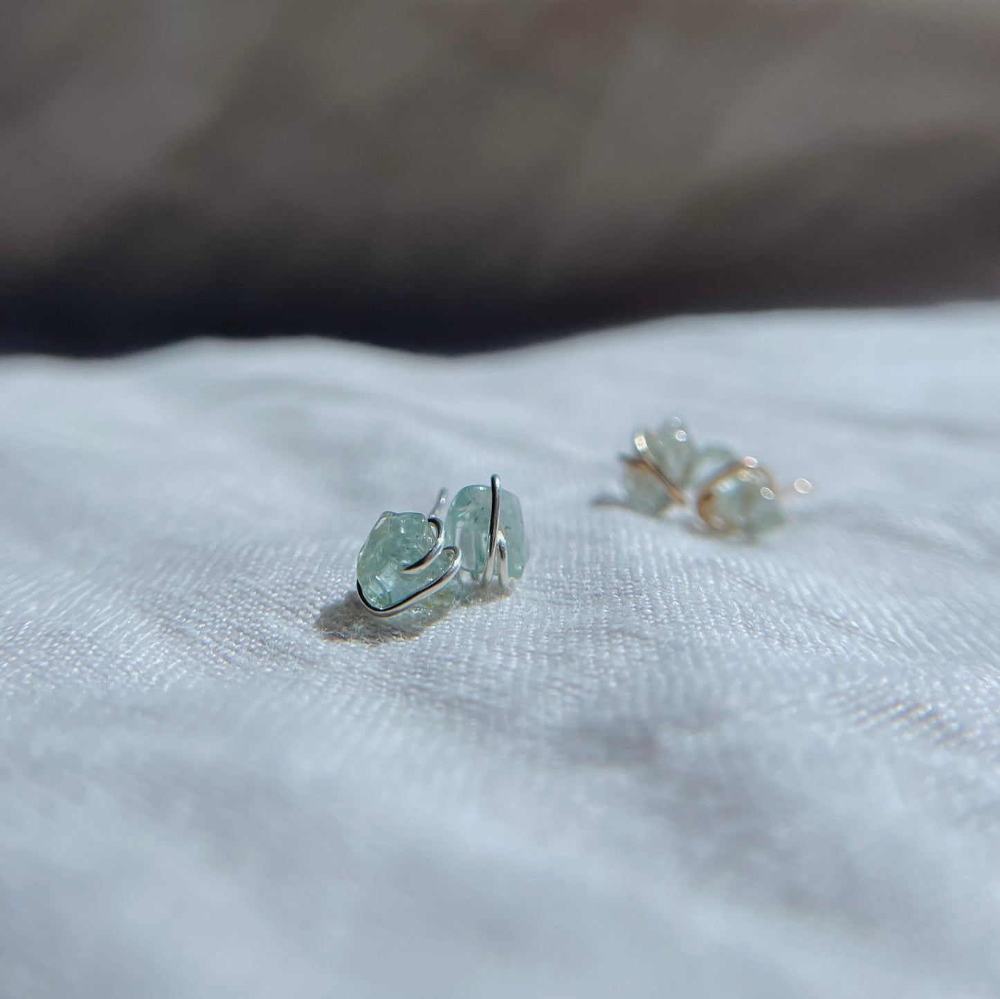 Aquamarine Studs | Silver