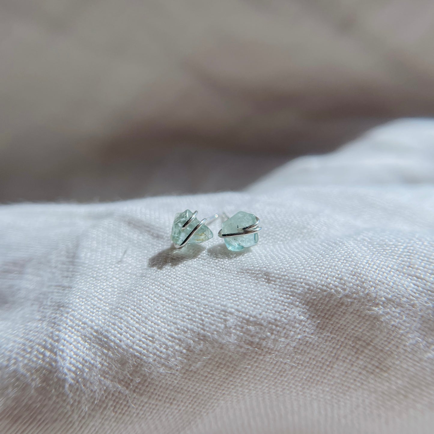 Aquamarine Studs | Silver