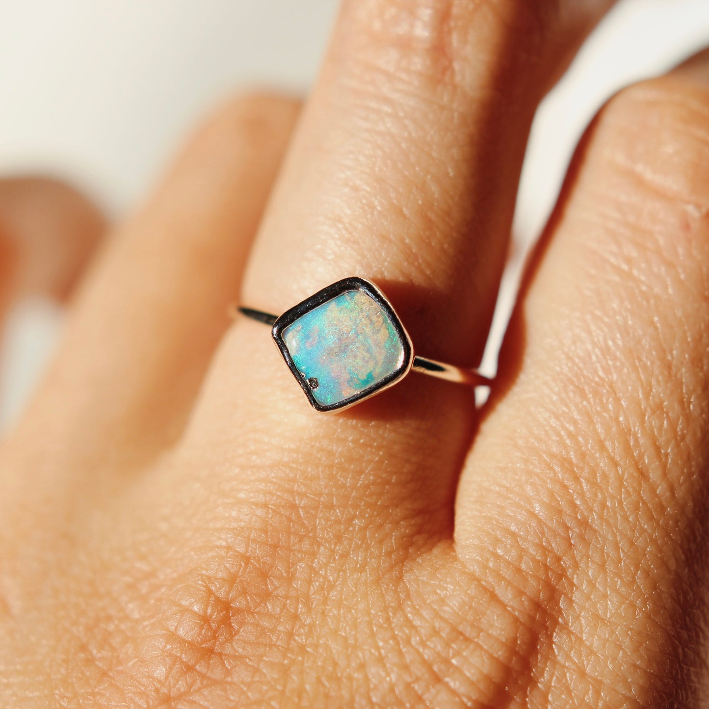 Lightning Ridge Opal Ring - Size 5.5