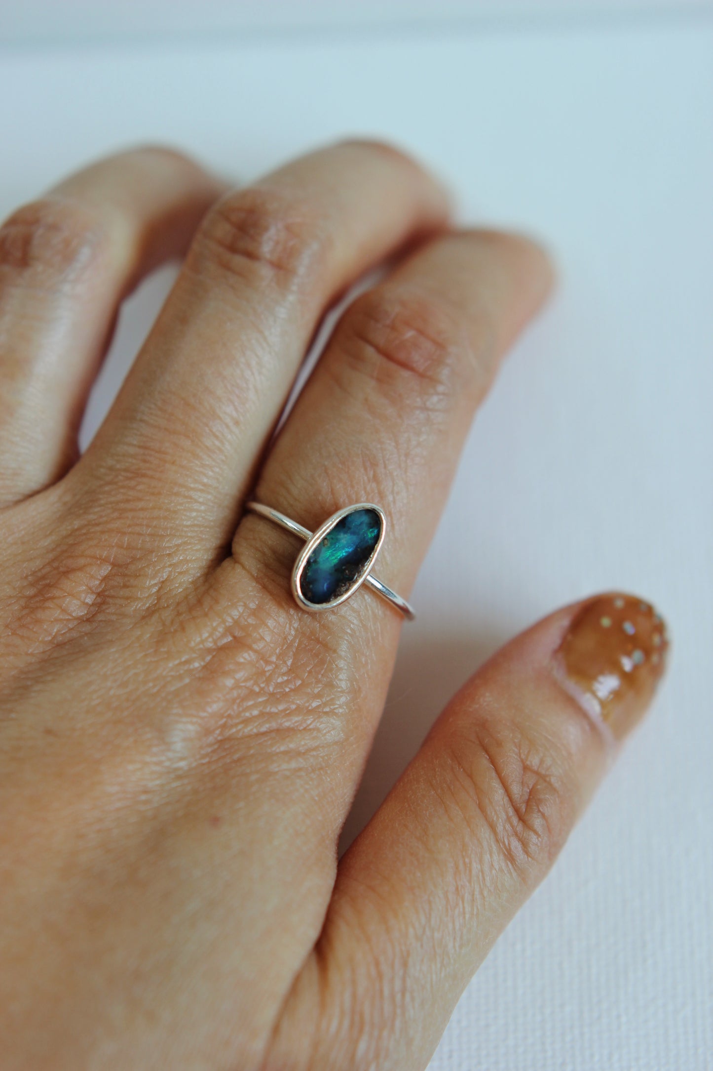 Boulder Opal Ring | silver | size 9