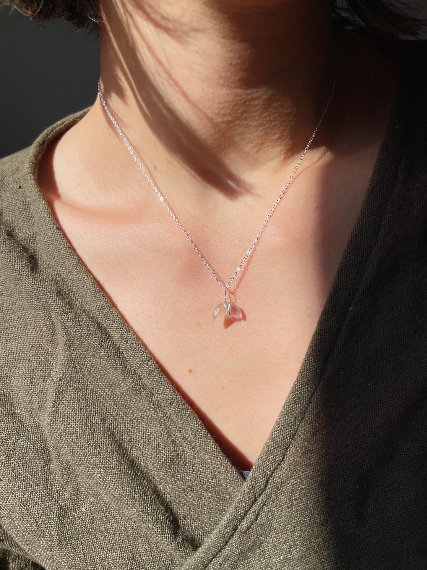 Crescent Moon Necklace | Ametrine