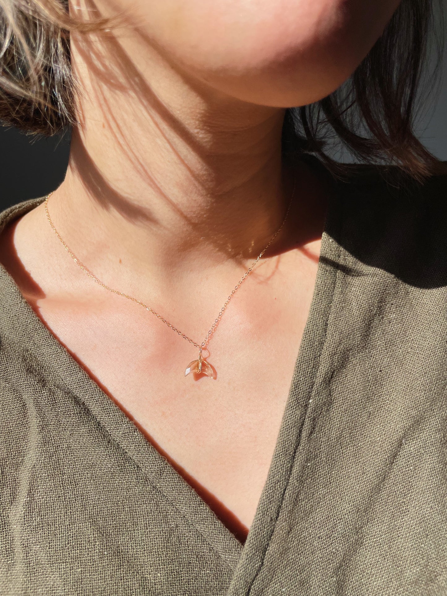 Crescent Moon Necklace | Ametrine