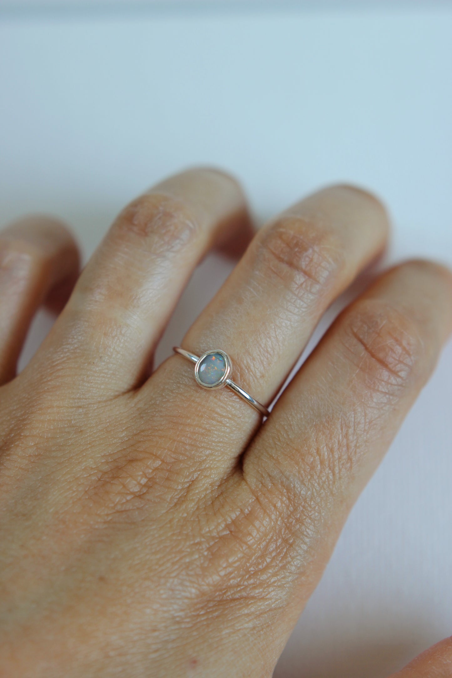 Lightning Ridge Opal Ring | silver | size 6