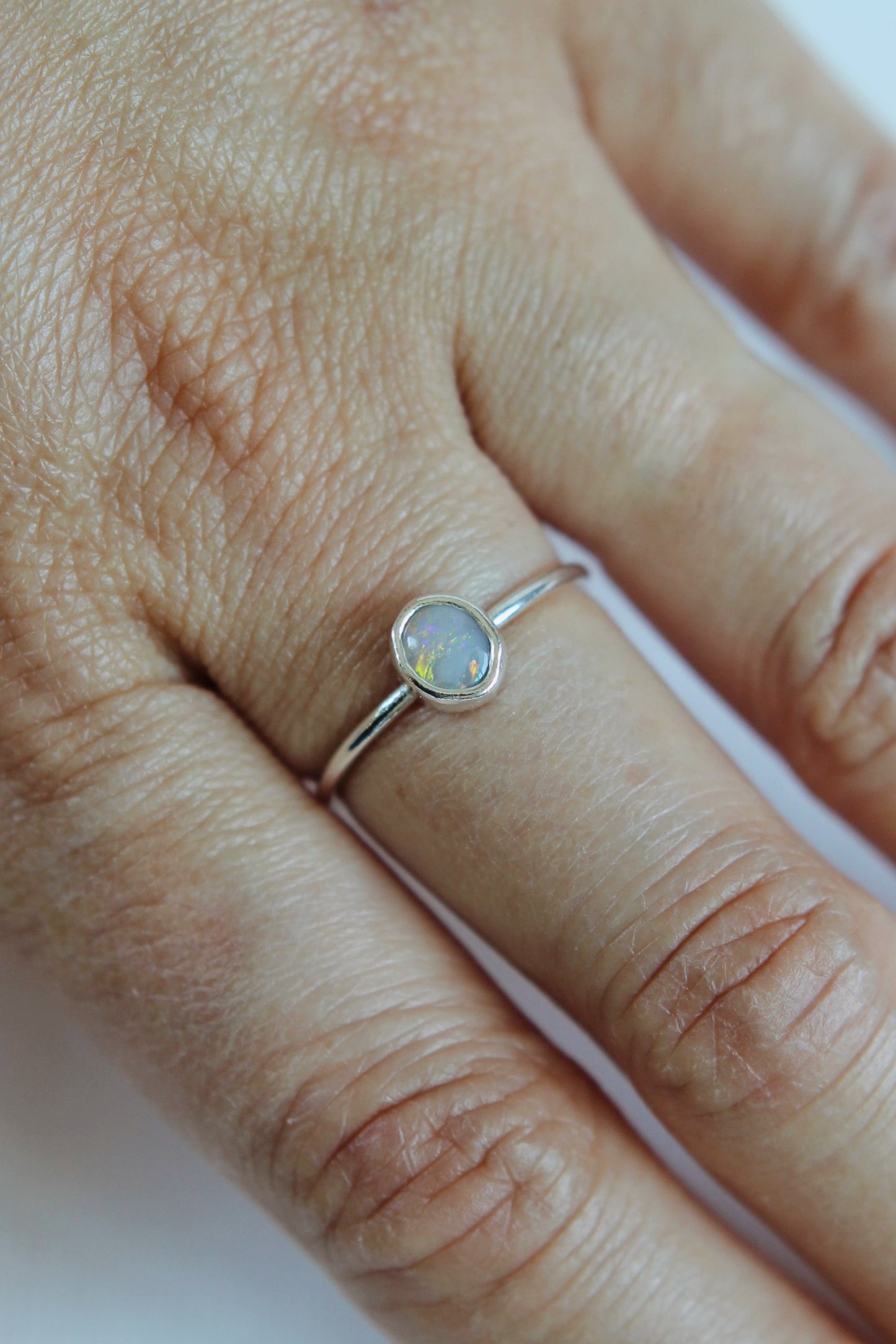 Lightning Ridge Opal Ring | silver | size 6