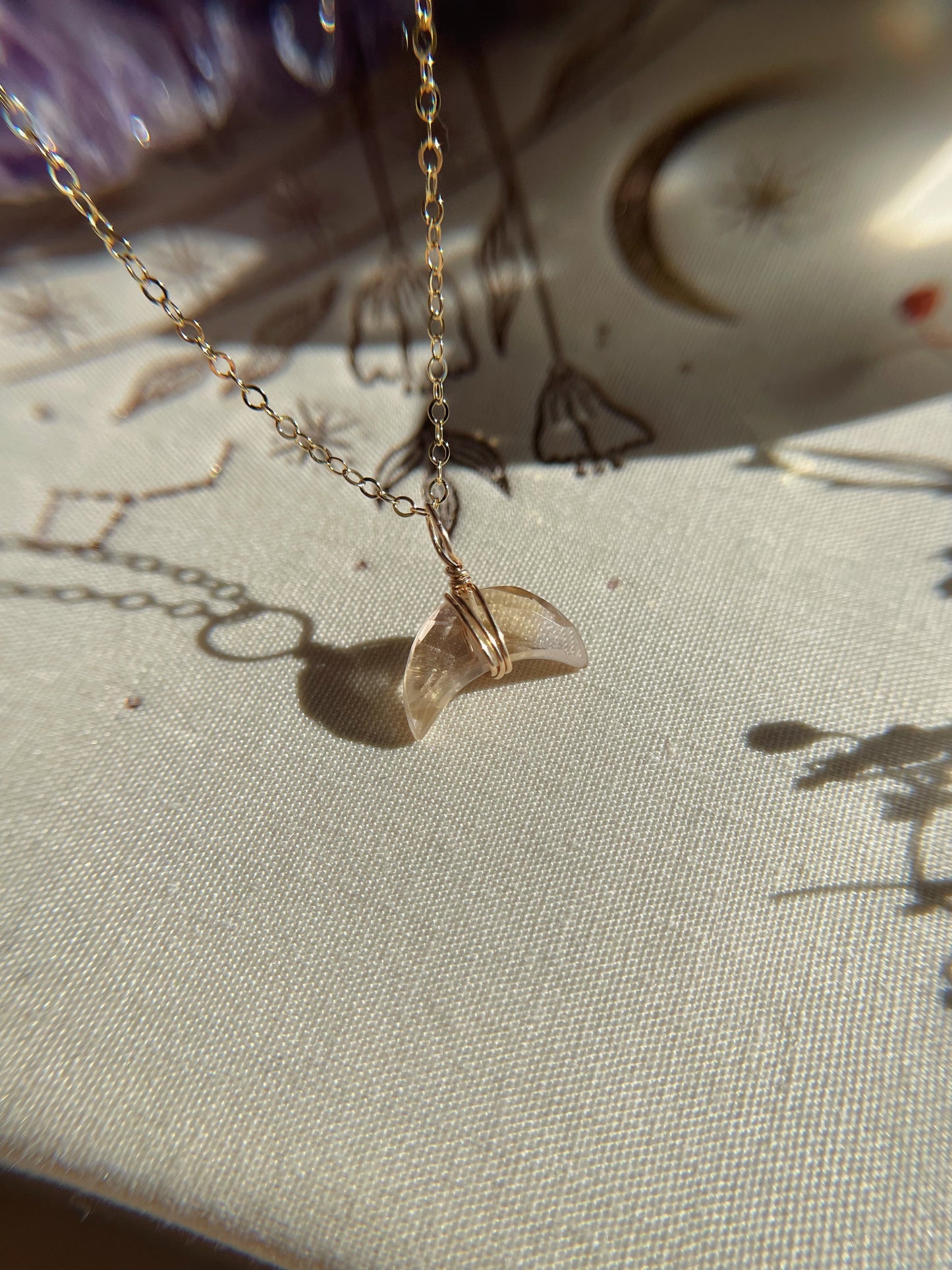 Crescent Moon Necklace | Ametrine
