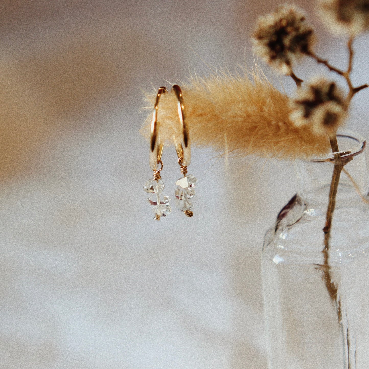 Herkimer Diamond 2way Hoops