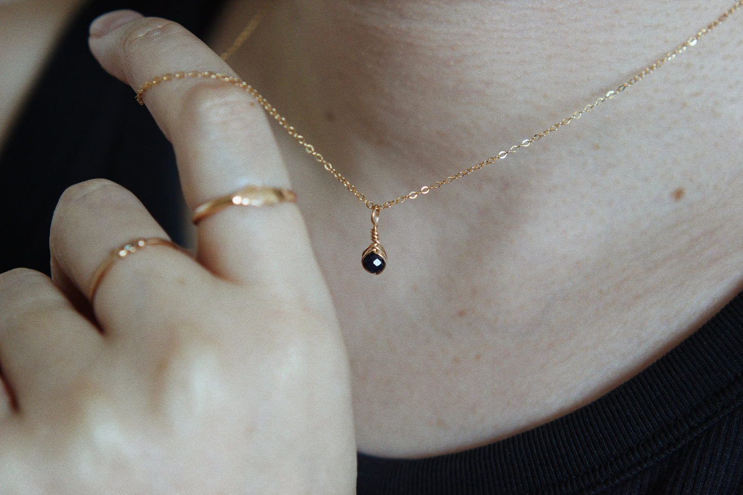 Birthstone Kotsubu Necklace | gold-filled