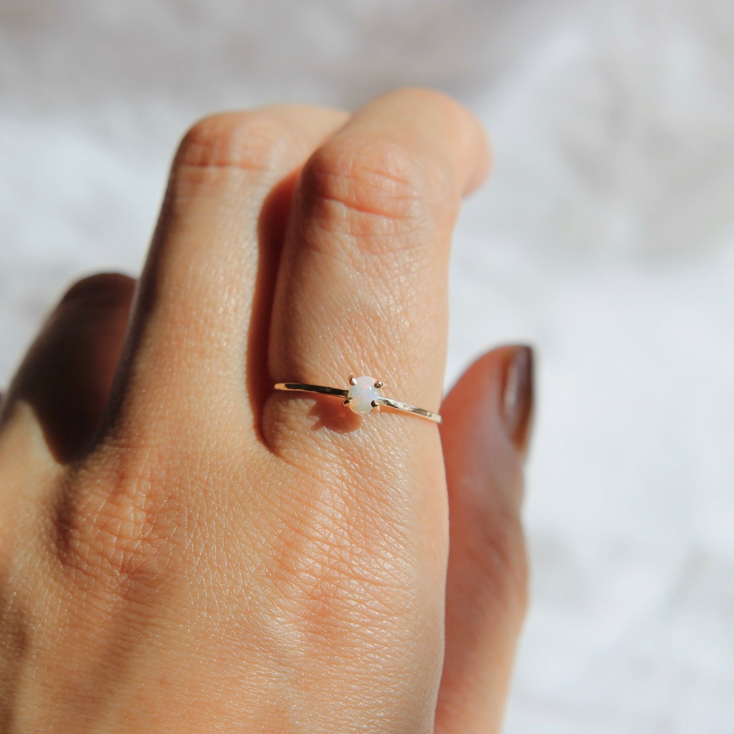 Tiny Opal Rings - Gold Filled   | ONE OF A KIND & READY TO SHIP