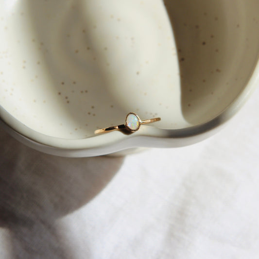 Tiny Opal Ring - size 4.5  | ONE OF A KIND & READY TO SHIP