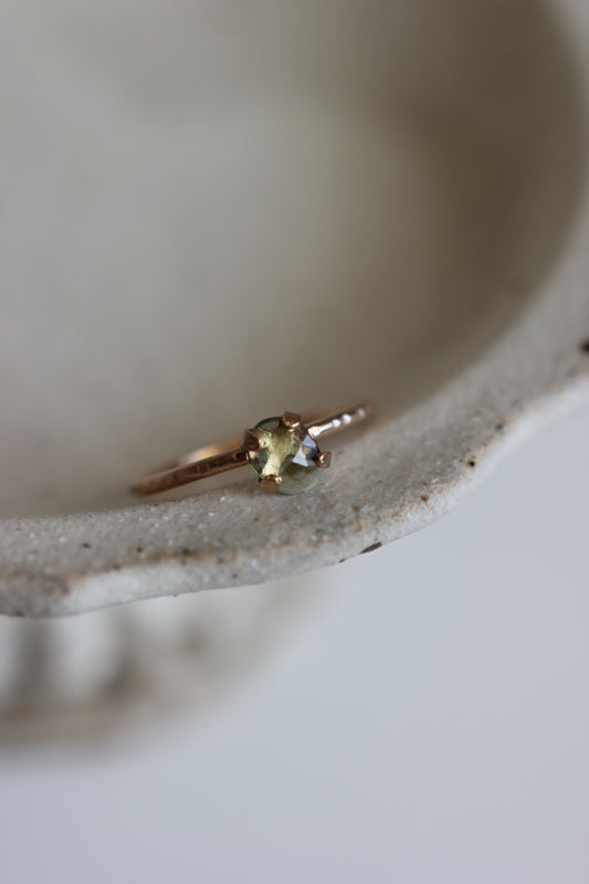 Moldavite Ring | gold-filled | size 5