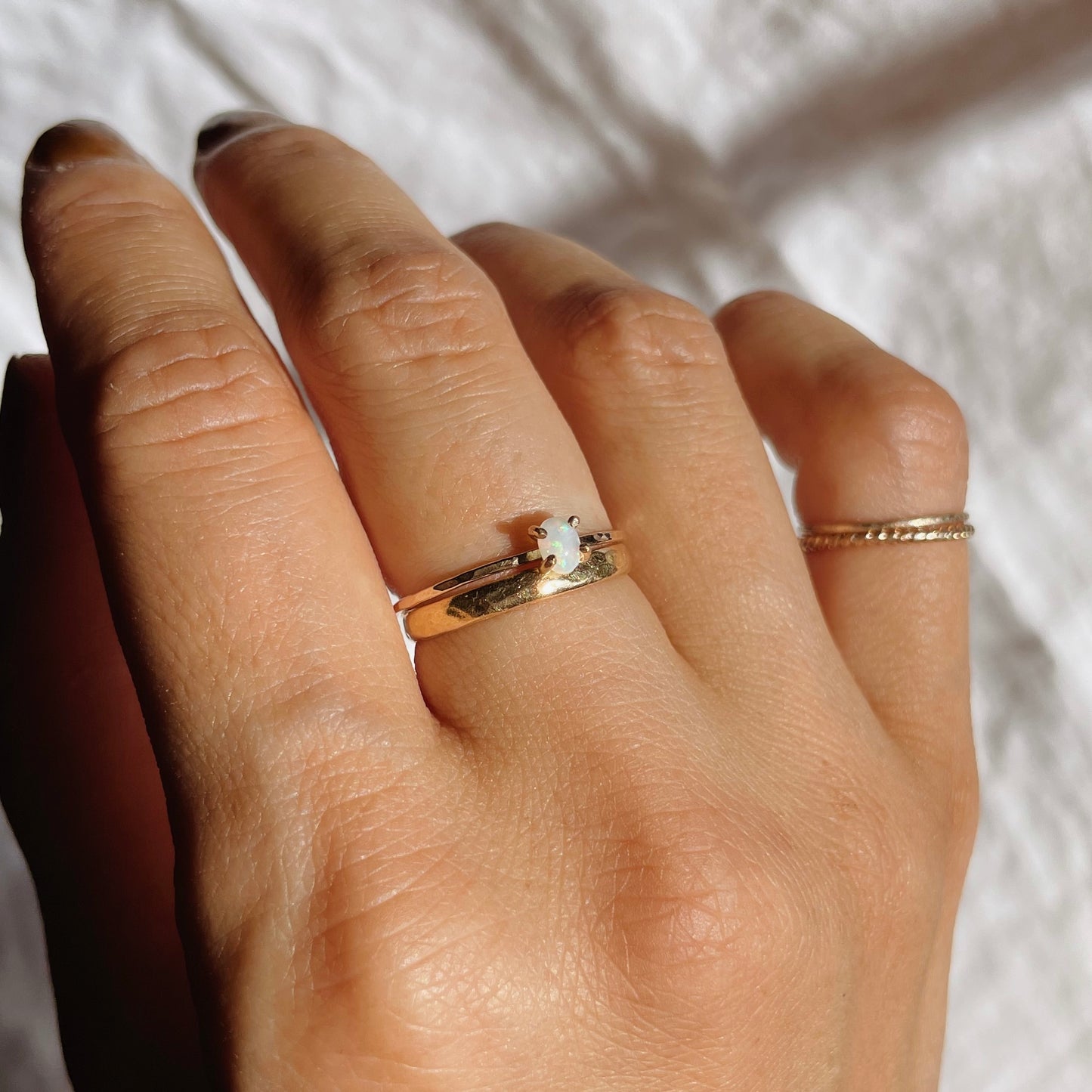 Tiny Opal Rings - Gold Filled   | ONE OF A KIND & READY TO SHIP