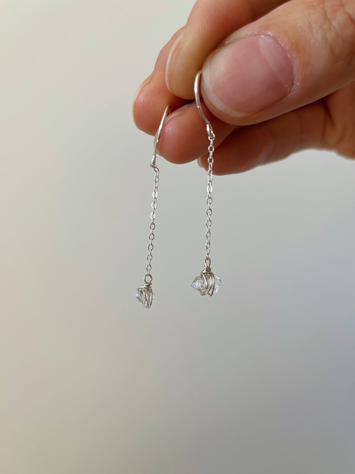 Herkimer Diamond Shizuku Earrings - Sterling Silver