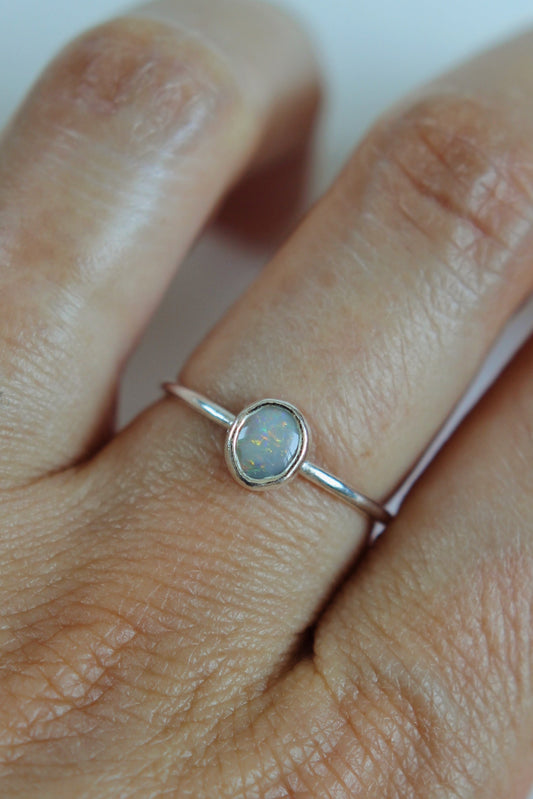 Lightning Ridge Opal Ring | silver | size 6