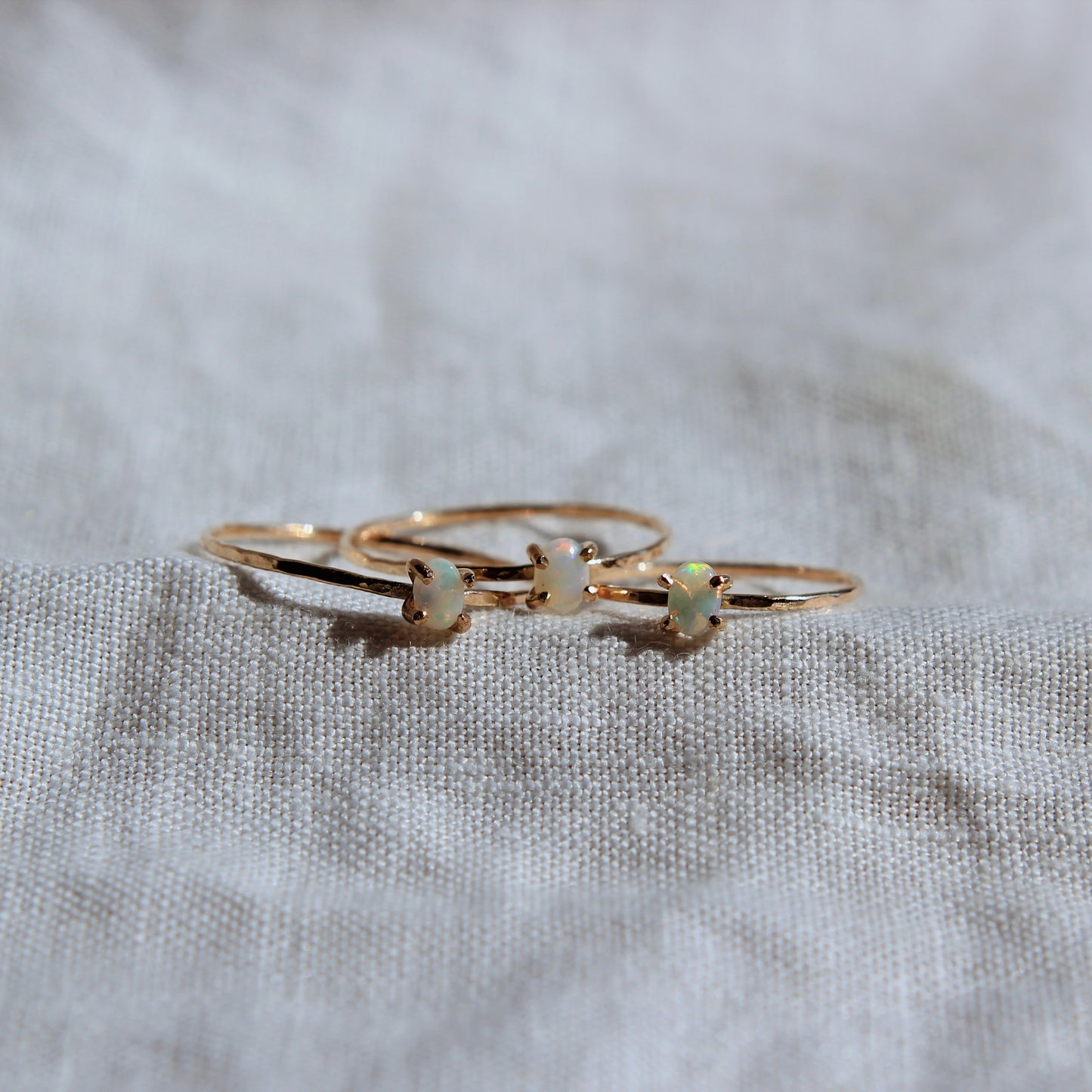 Tiny Opal Rings - Gold Filled   | ONE OF A KIND & READY TO SHIP