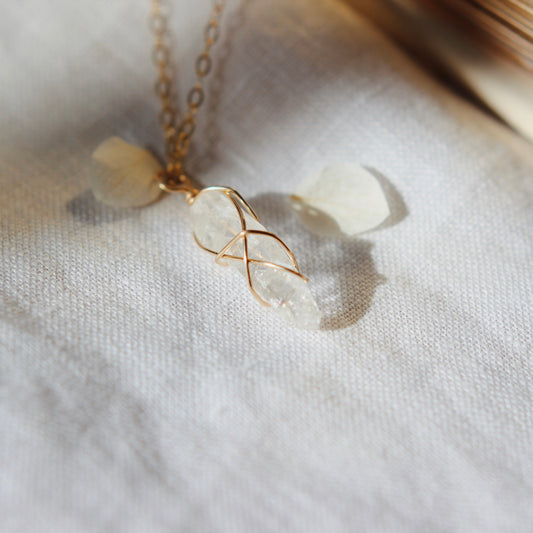 Clear Quartz Necklace - Gold Filled