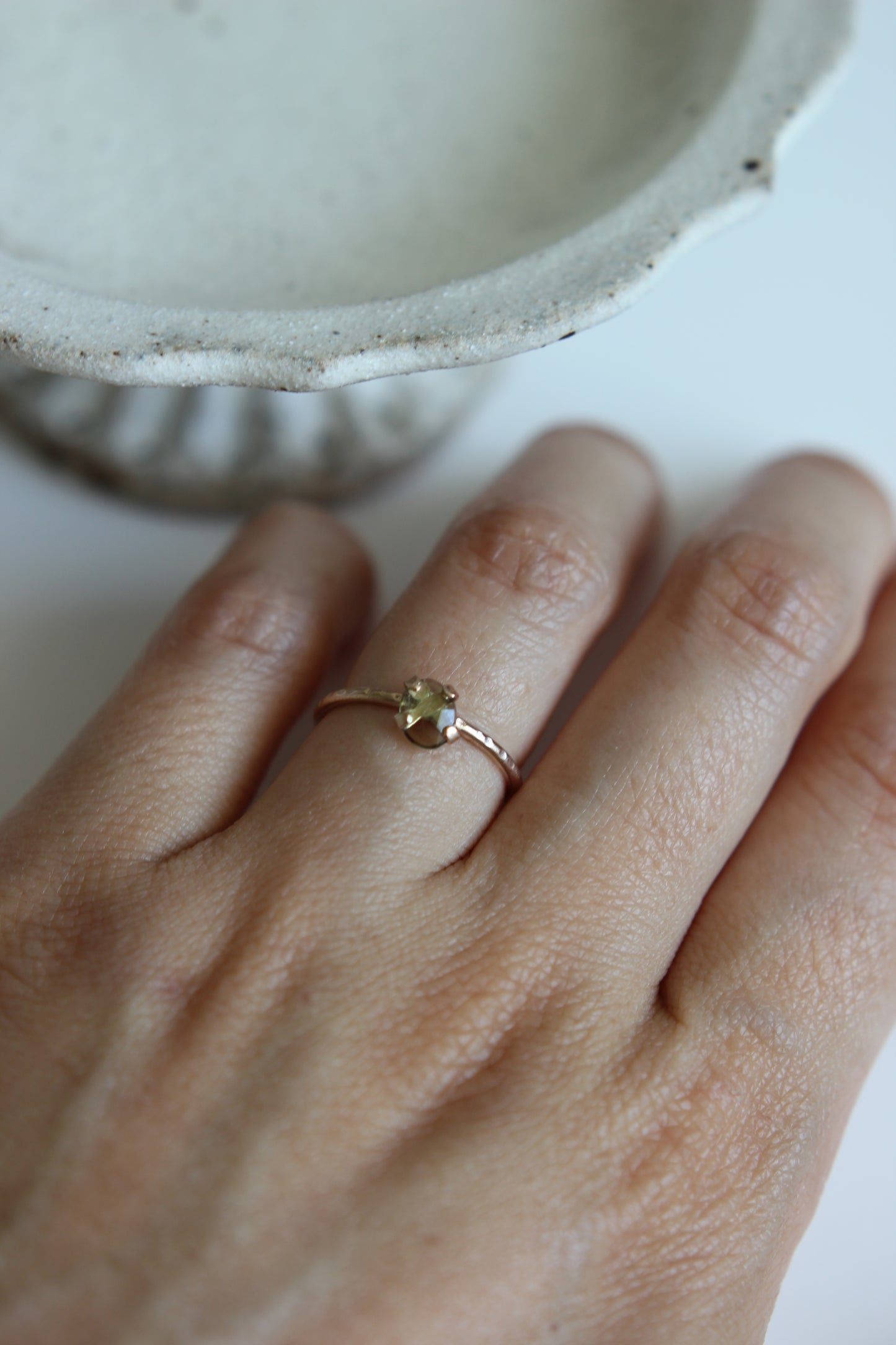 Moldavite Ring | gold-filled | size 5