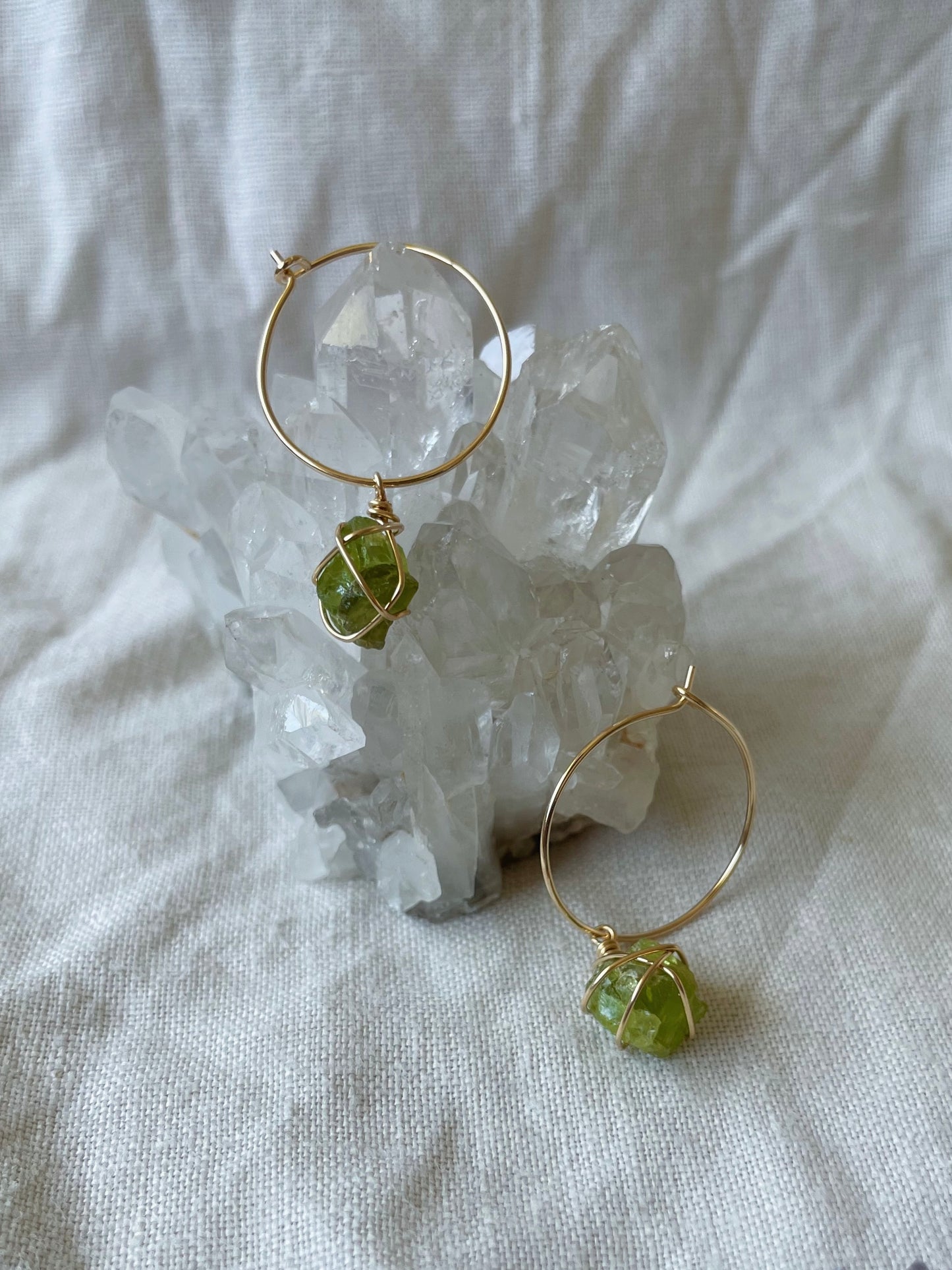 Peridot Hoops – Gold Filled