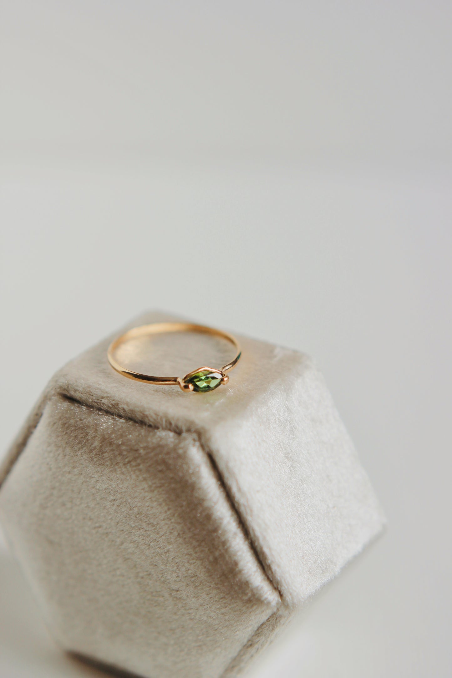 Green Tourmaline ring | gold-filled | size 7.25