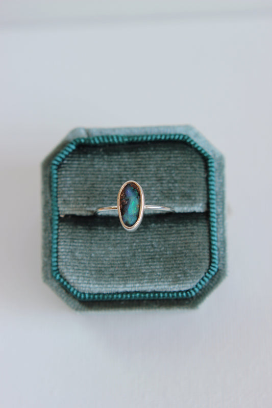 Boulder Opal Ring | silver | size 9