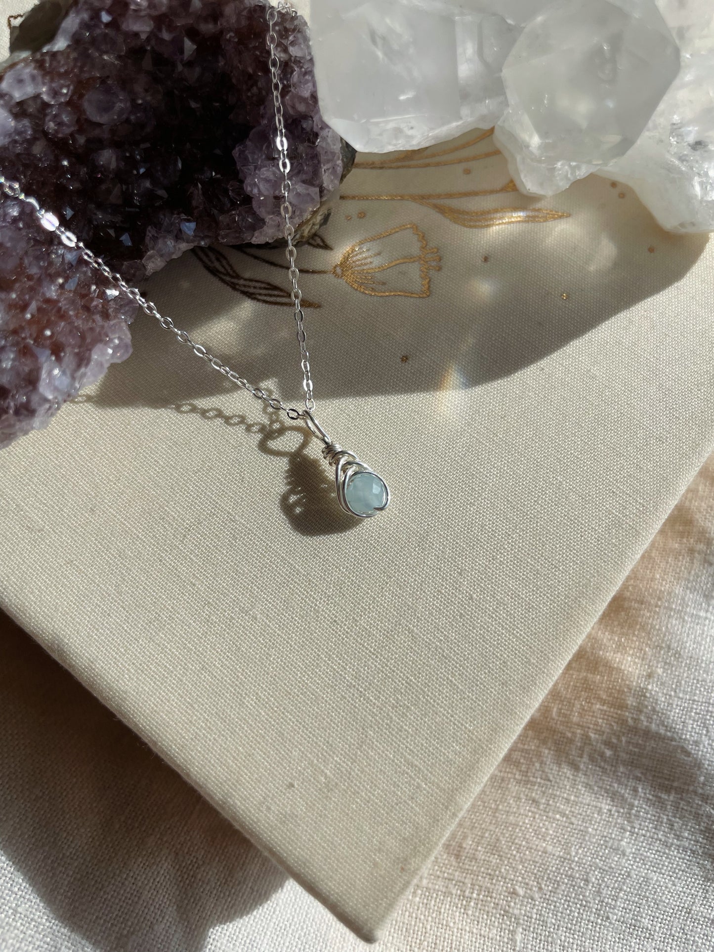 Birthstone Minimal Necklace - Sterling Silver
