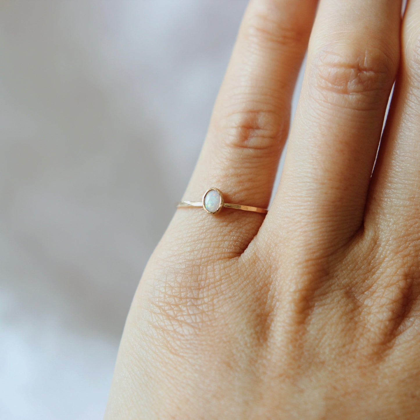 Tiny Opal Ring - size 4.5  | ONE OF A KIND & READY TO SHIP