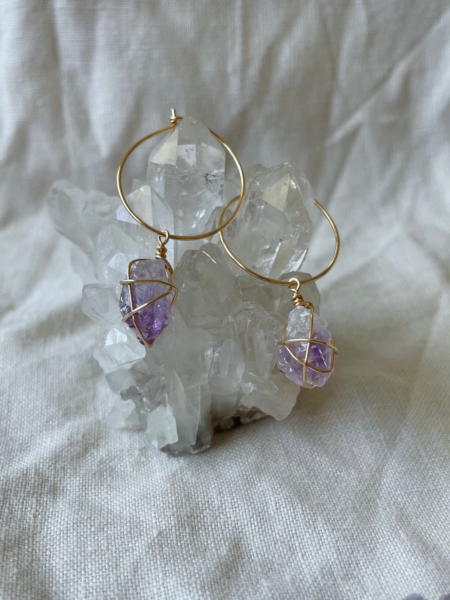 Amethyst Hoops – Gold Filled