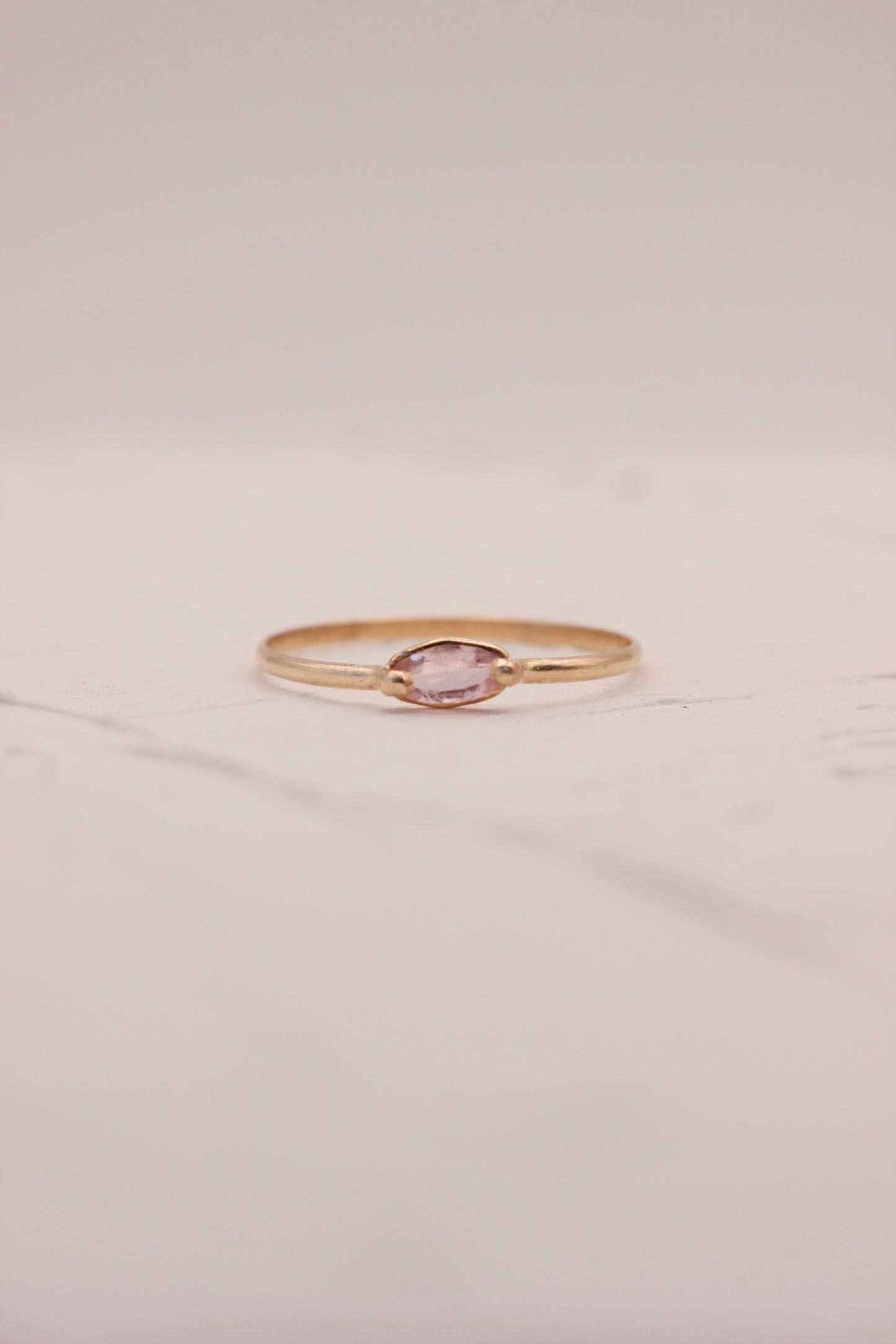 Pale Pink Tourmaline Ring | gold-filled | size 7.75