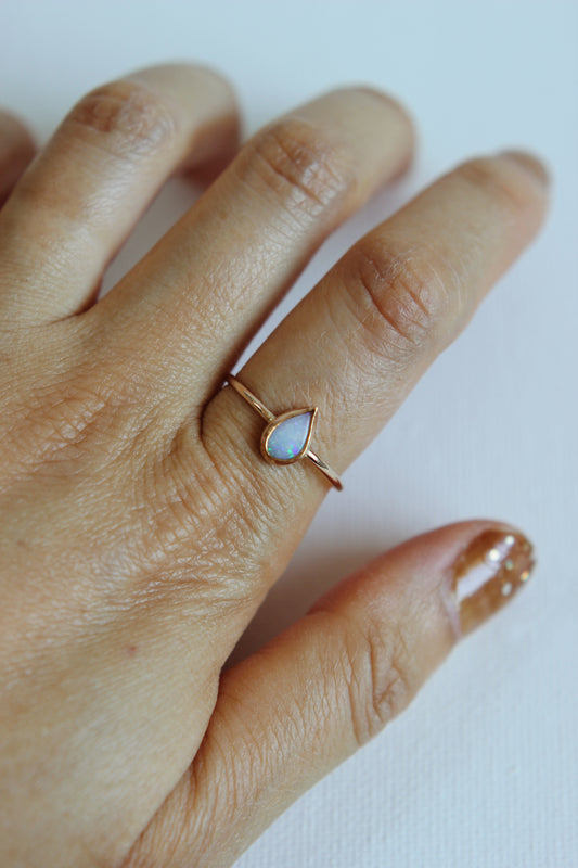 Lightning Ridge Opal Ring | gold-filled | size 9.5
