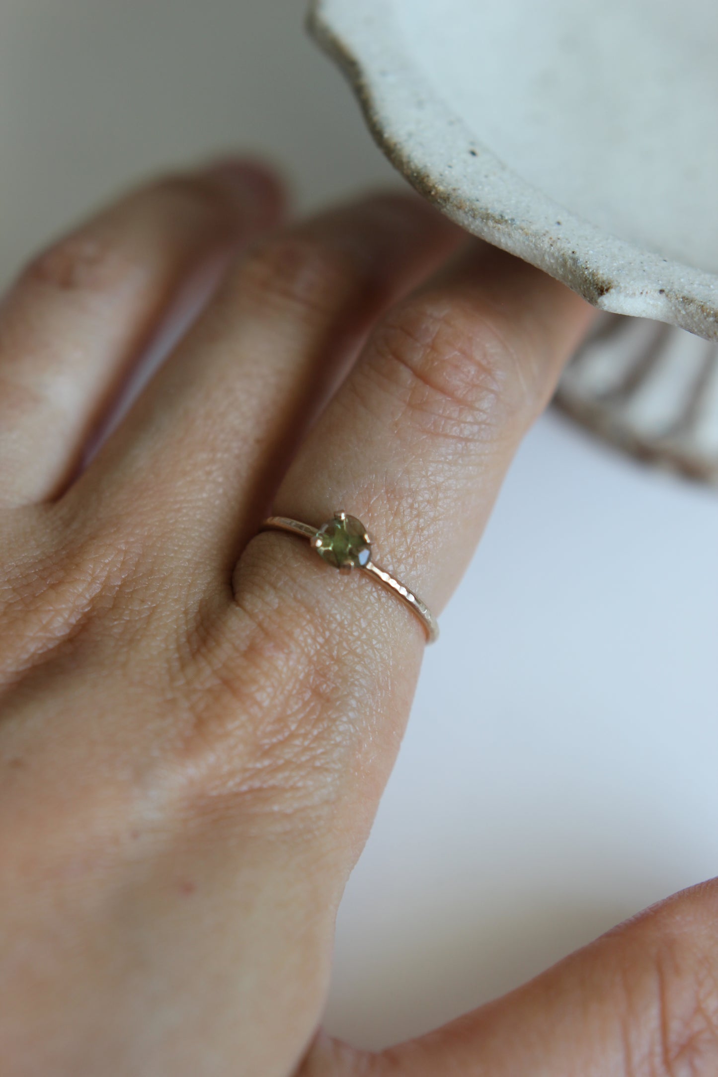 Moldavite Ring | gold-filled | size 7