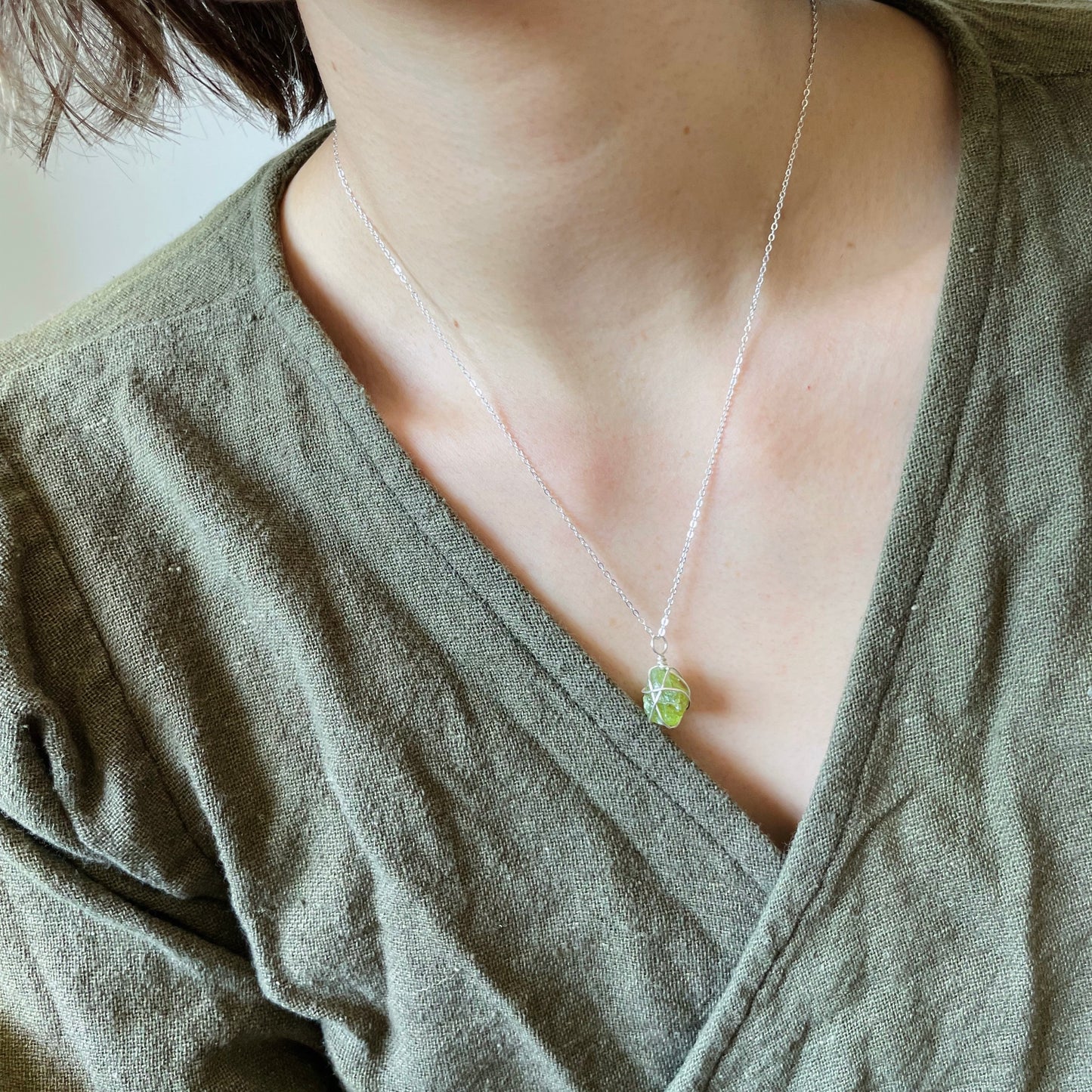 Peridot Necklace – Silver