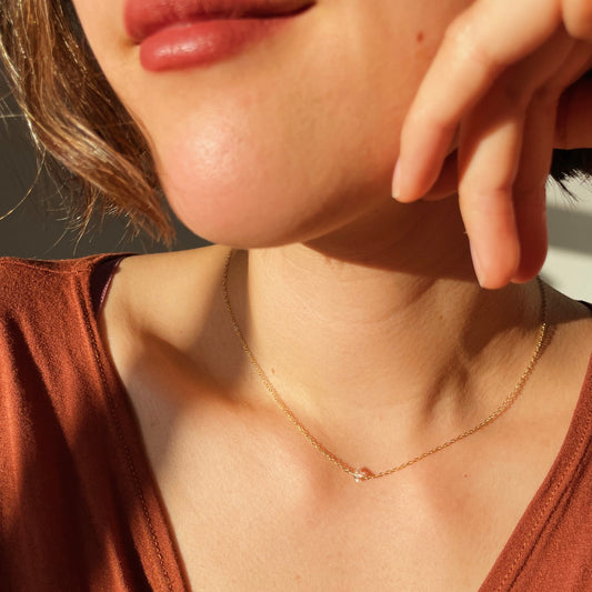 Herkimer Diamond Necklace – Gold Filled