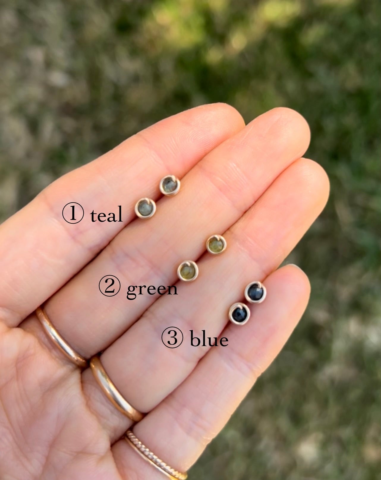 Australian Sapphire Studs | gold-filled