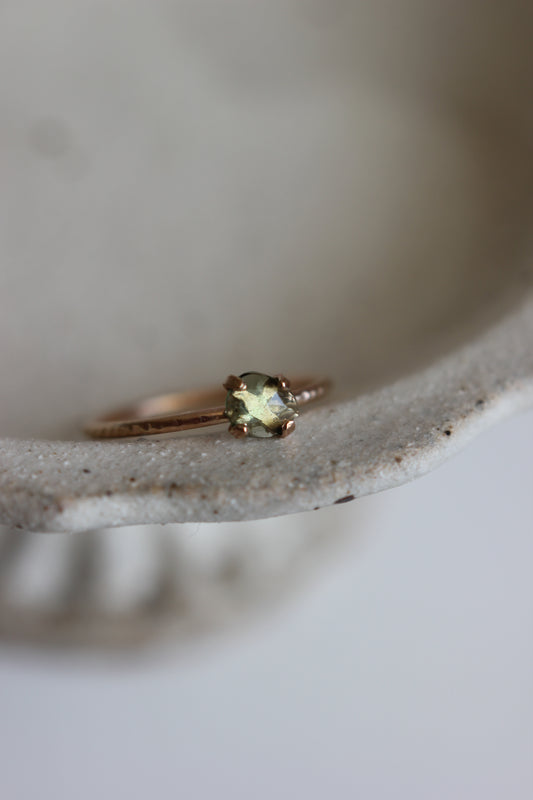 Moldavite Ring | gold-filled | size 7
