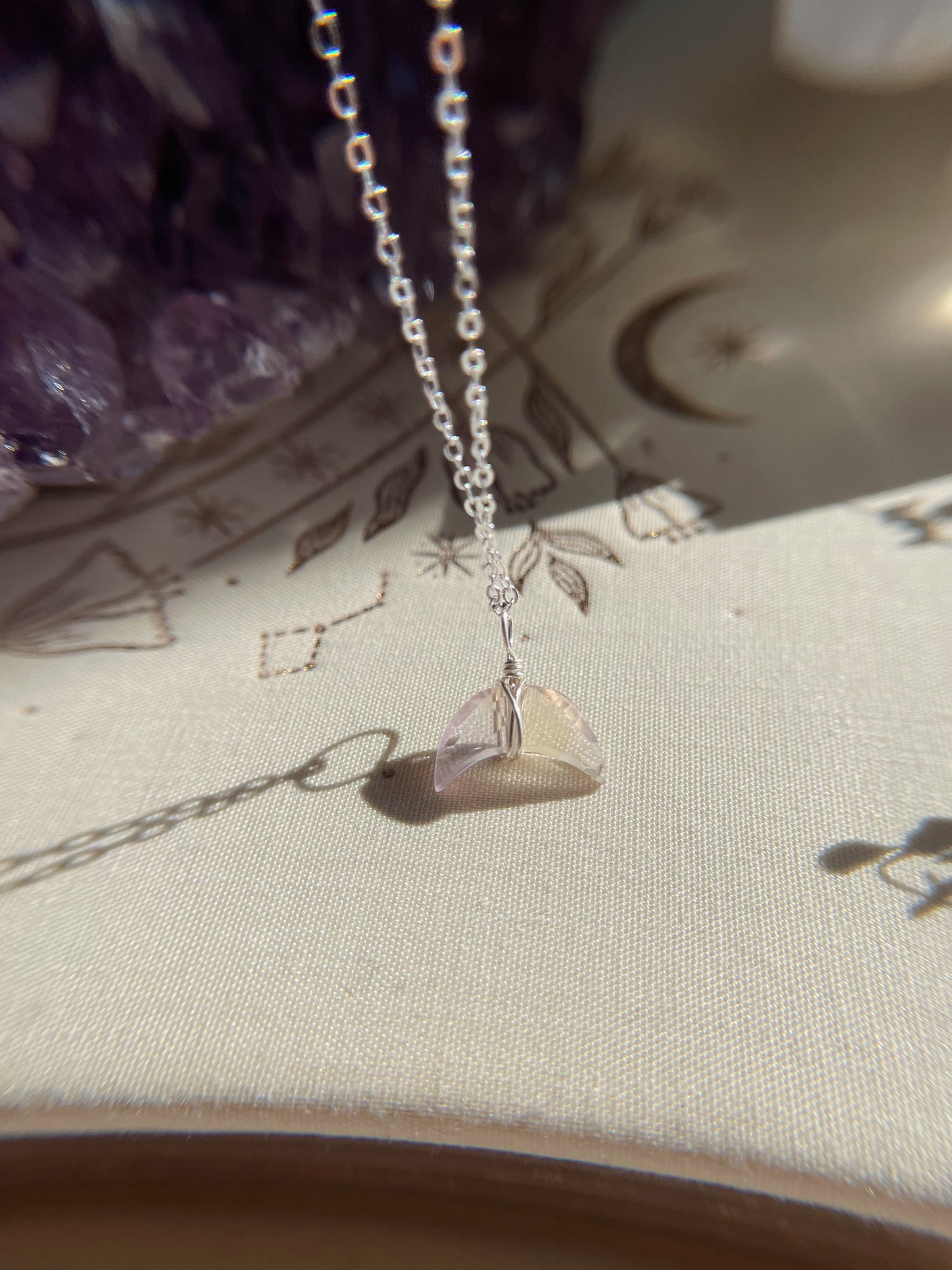 Crescent Moon Necklace - Ametrine