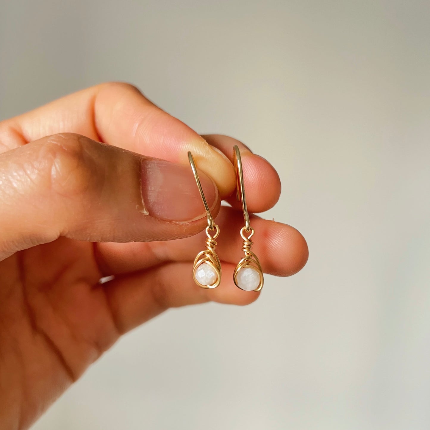 Birthstone Minimal Earrings - Gold Filled