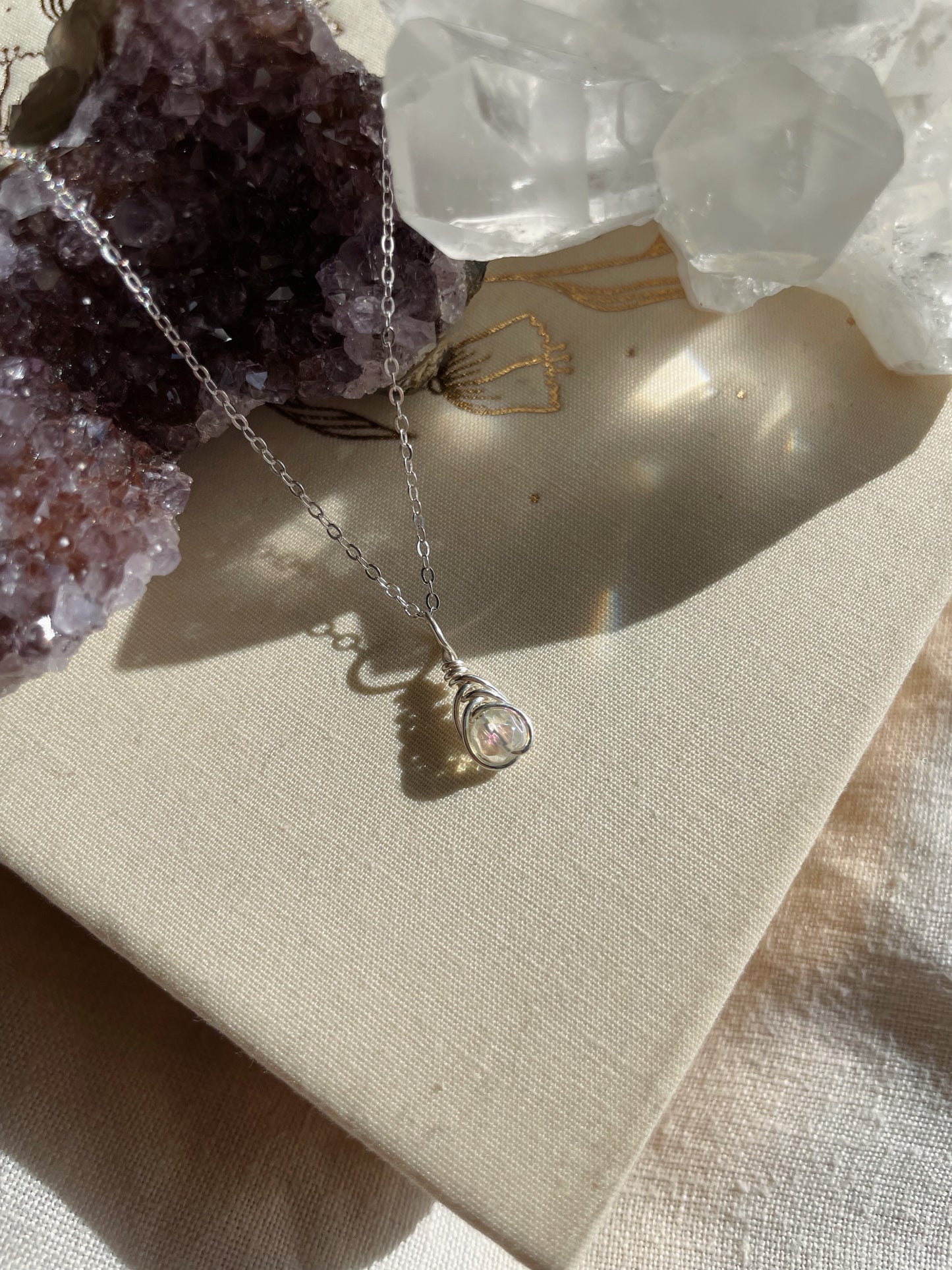 Birthstone Minimal Necklace - Sterling Silver