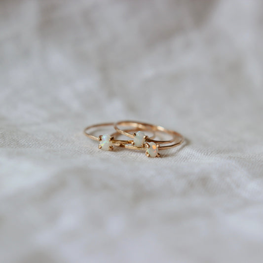 Tiny Opal Rings - Gold Filled   | ONE OF A KIND & READY TO SHIP