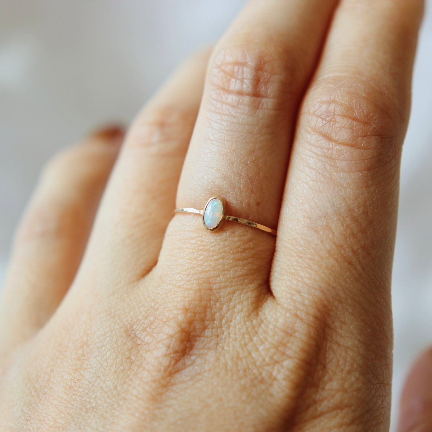 Tiny Opal Ring - size 6  | ONE OF A KIND & READY TO SHIP