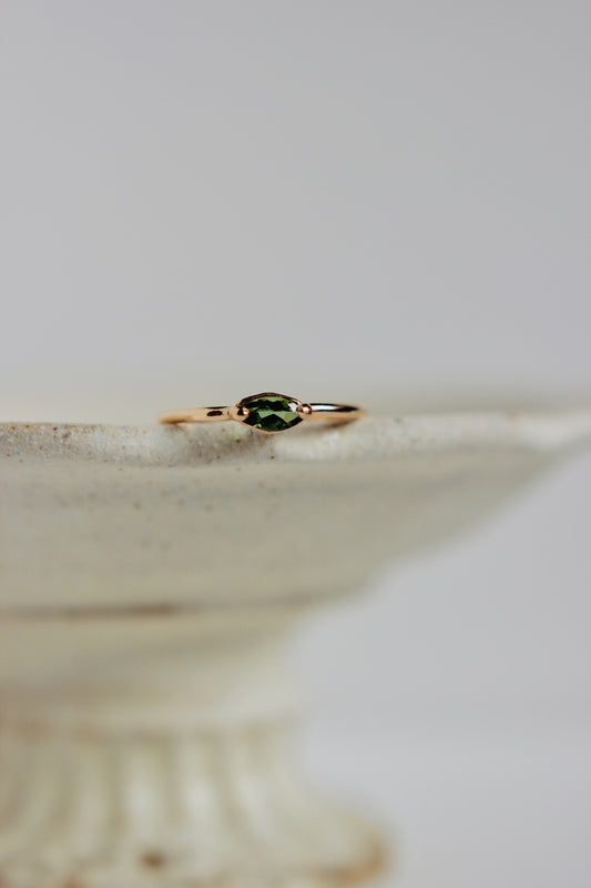 Green Tourmaline ring | gold-filled | size 7.25